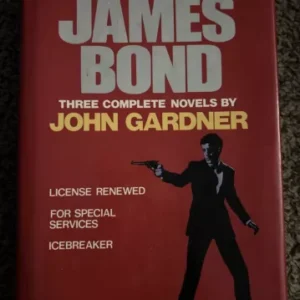 Cover of James Bond novels by John Gardner in red with silhouette.