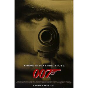 Official poster of the James Bond movie "No Time to Die" featuring a close-up of Bond's eye and a gun barrel.